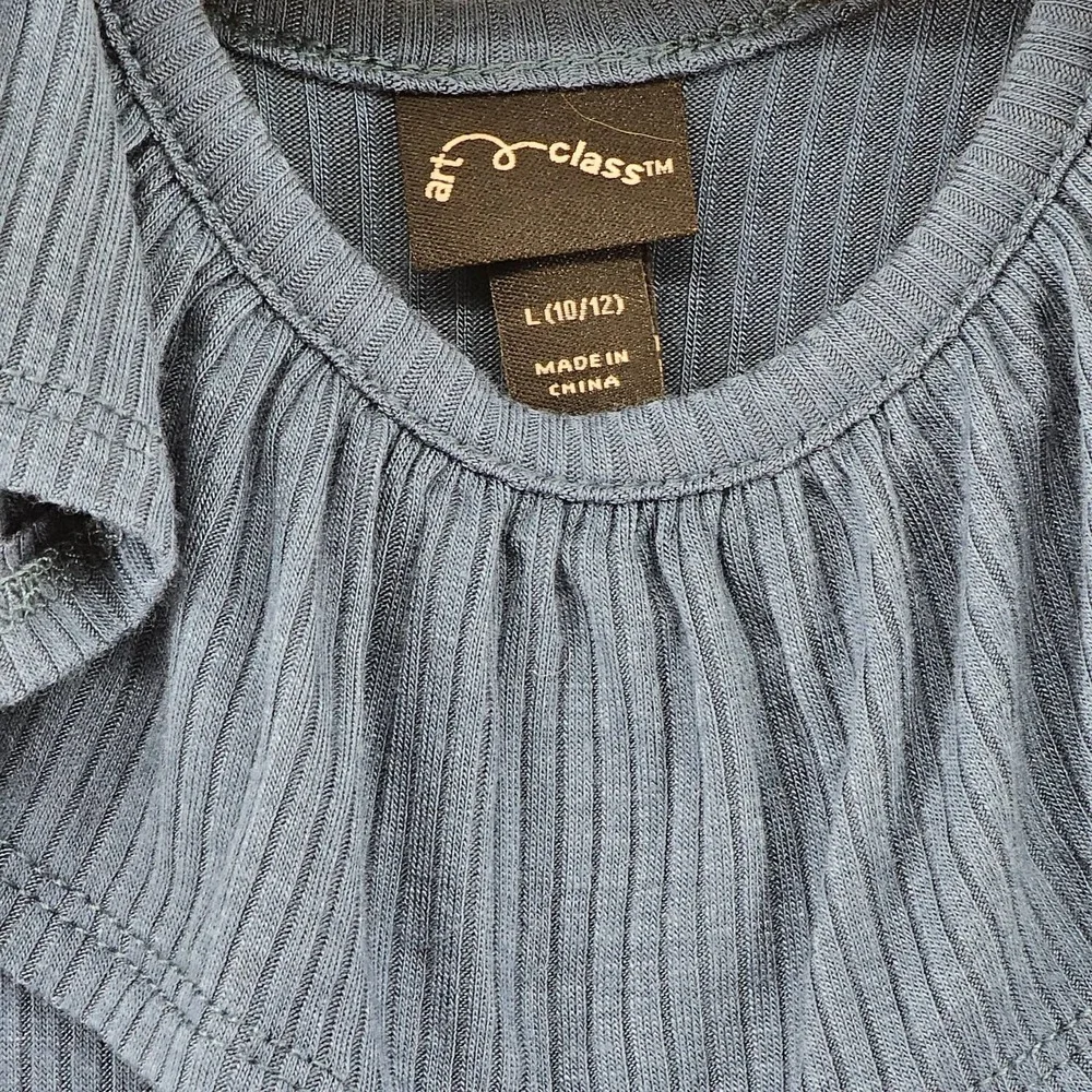 Art Class Ribbed Knit Long Sleeve Midi Dress‎ L (10/12) Blue New